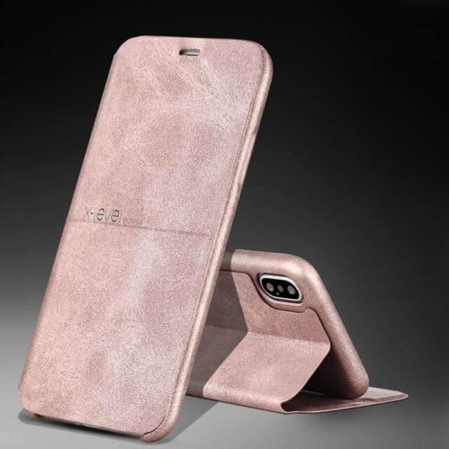 Ultra Thin Leather Flip Case For iPhone - Image 1