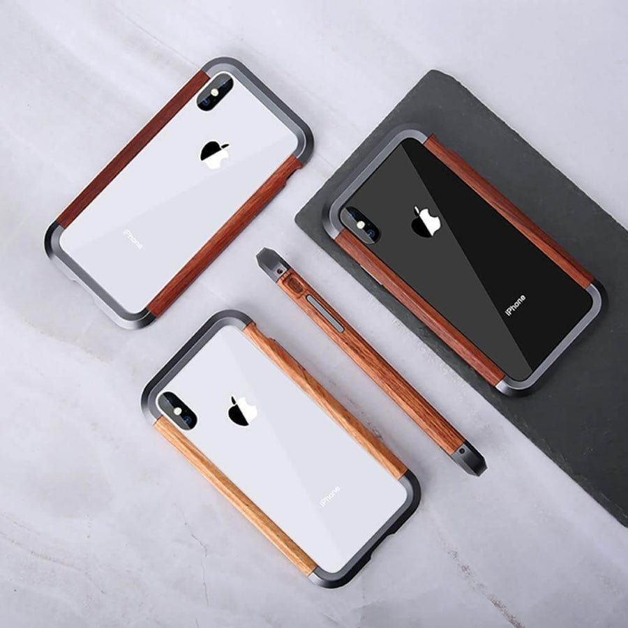 Real Wood Aluminum Metal Bumper Case For iPhone - Image 0