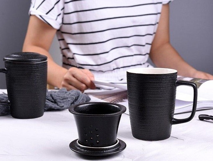 Ceramic Tea Infuser Mug With Lid - Image 4
