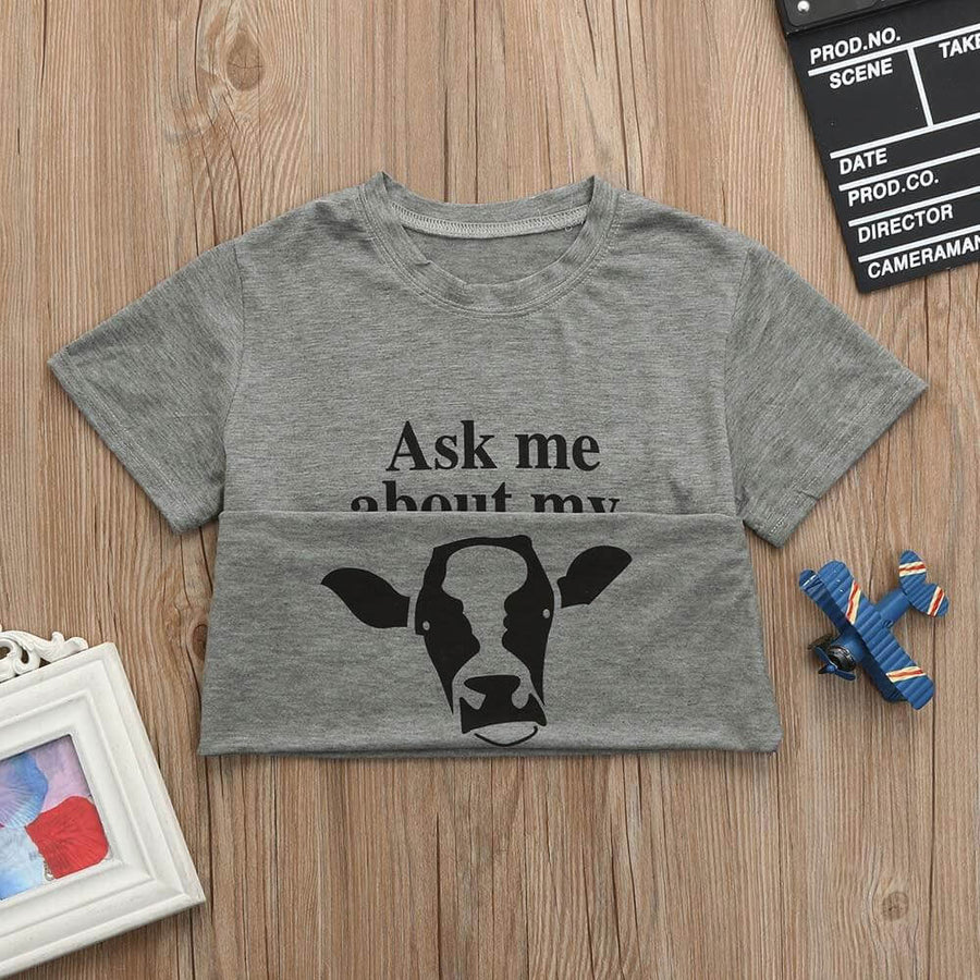 Ask Me About My Moo Cow Kid Funny Tshirt - Image 2