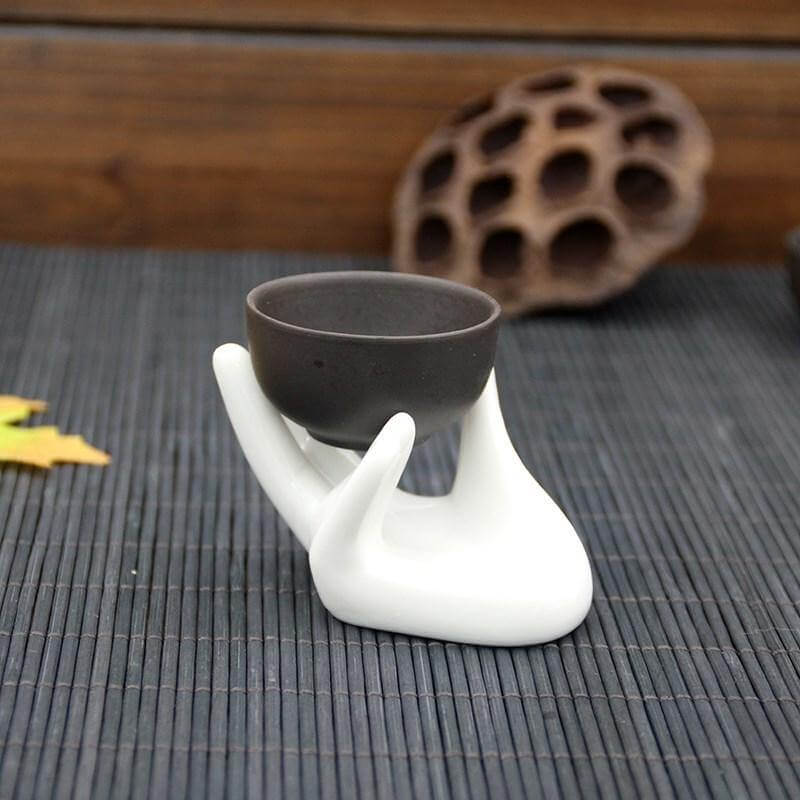 Hand Shape Ceramic Egg Cup Holder - Image 3