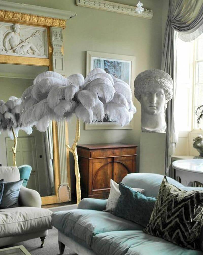 Icelandic Ostrich Feather Tree Lamp - Image 18