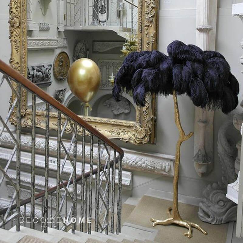 Icelandic Ostrich Feather Tree Lamp - Image 21