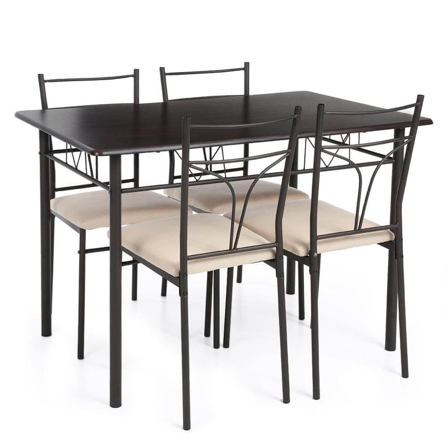 5PCS Modern Metal Frame Kitchen Table with Chairs - Image 2