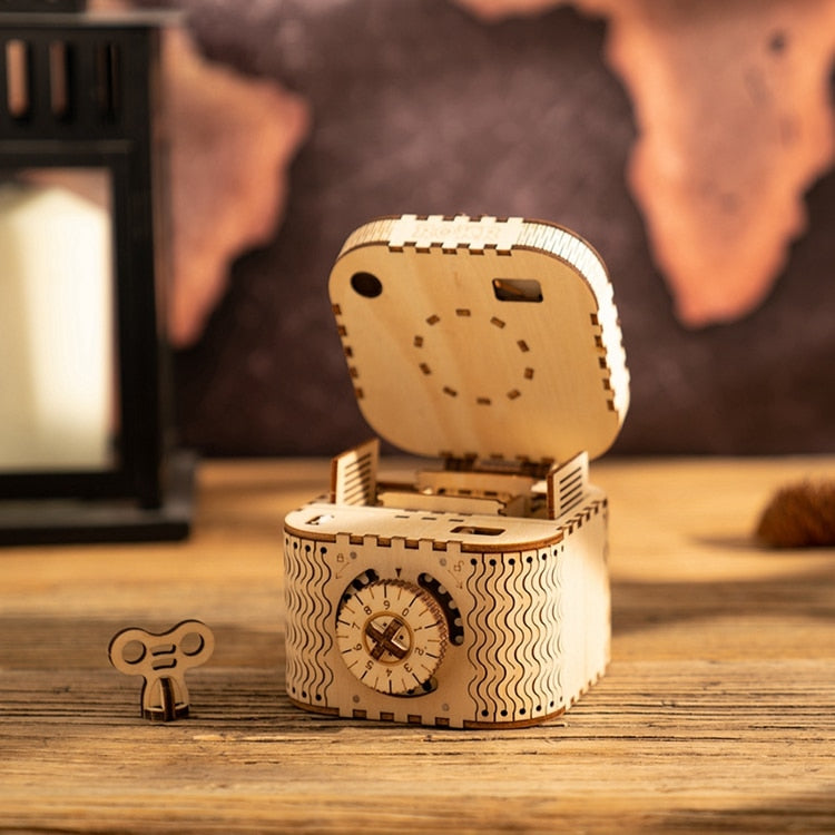 3D Wooden Puzzle Jewelry Storage Box - Image 0