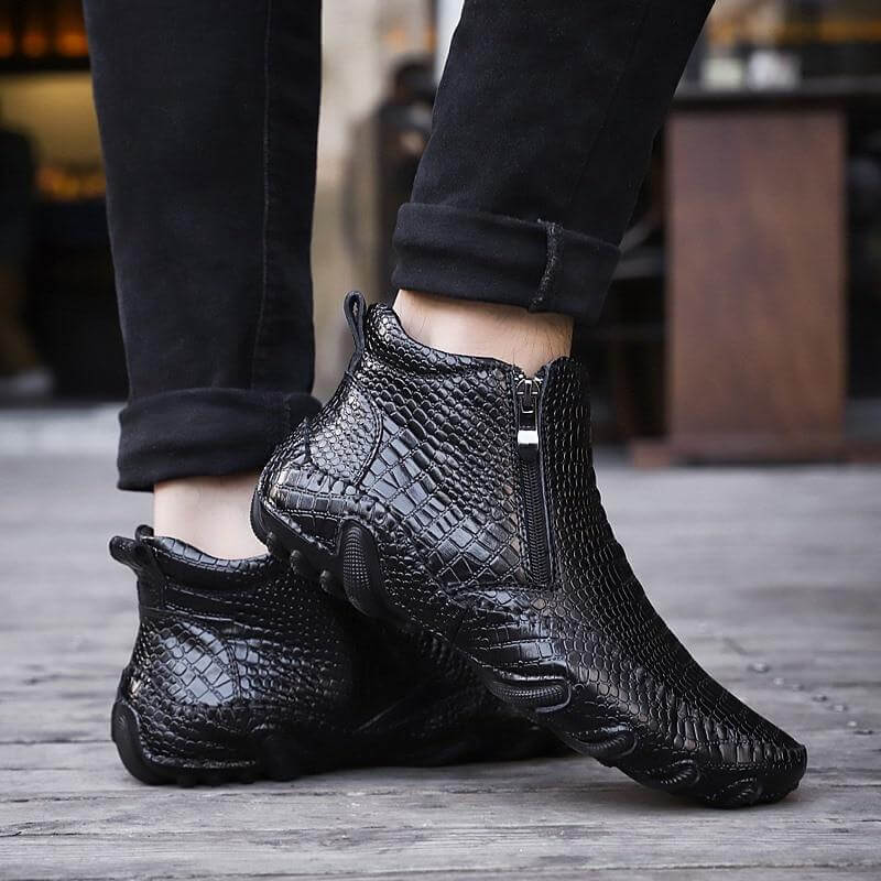 Leather Vintage Outdoor Fur Winter Ankle Boots - Image 7