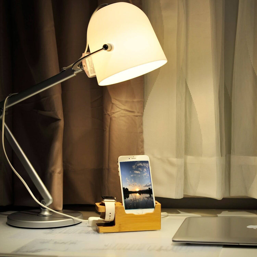 Bamboo Wood Charger Station for Apple Products - Image 1