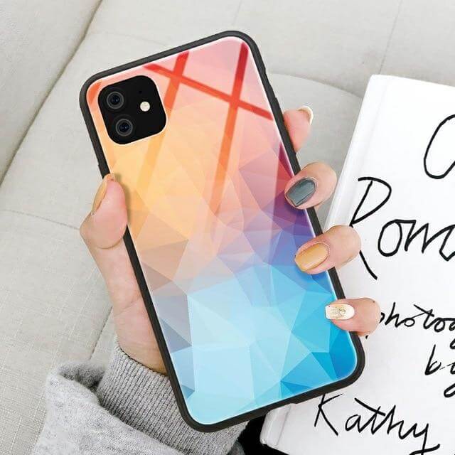Tempered Glass Colorful Geometric iPhone Cases - Image 2