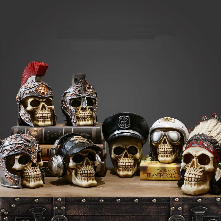 Skull Resin Skeleton Army Figurine Halloween Decoration - Image 0