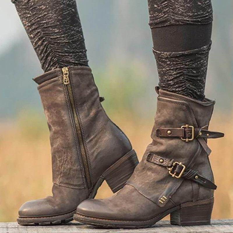 Punk Style Vintage Ankle Boots - Image 2