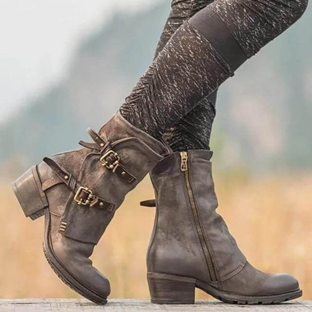 Punk Style Vintage Ankle Boots - Image 4