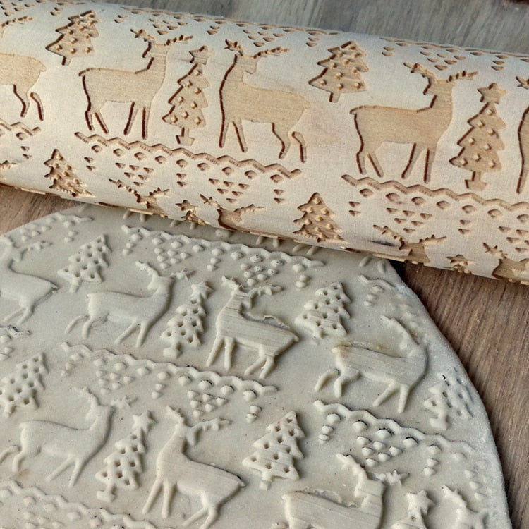 3D Wooden Christmas Rolling Pin - Image 3