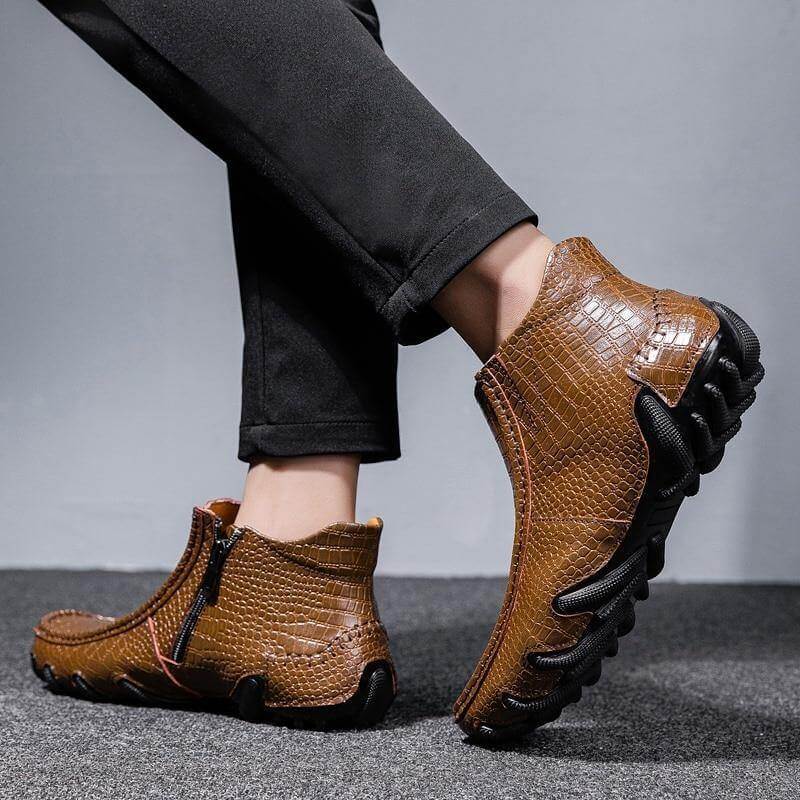 Leather Vintage Outdoor Fur Winter Ankle Boots - Image 14
