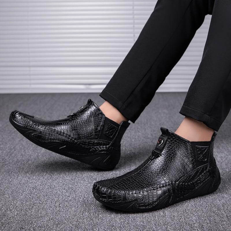 Leather Vintage Outdoor Fur Winter Ankle Boots - Image 4