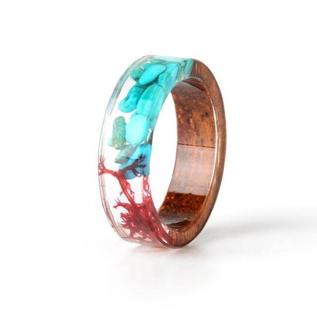 Handmade Colorful Wood Love Ring - Image 1