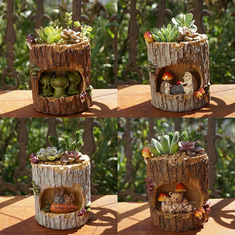 Creative Animal Life Resin Flower Pots - Image 1
