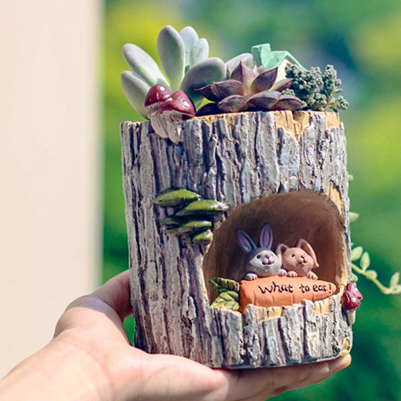 Creative Animal Life Resin Flower Pots - Image 3