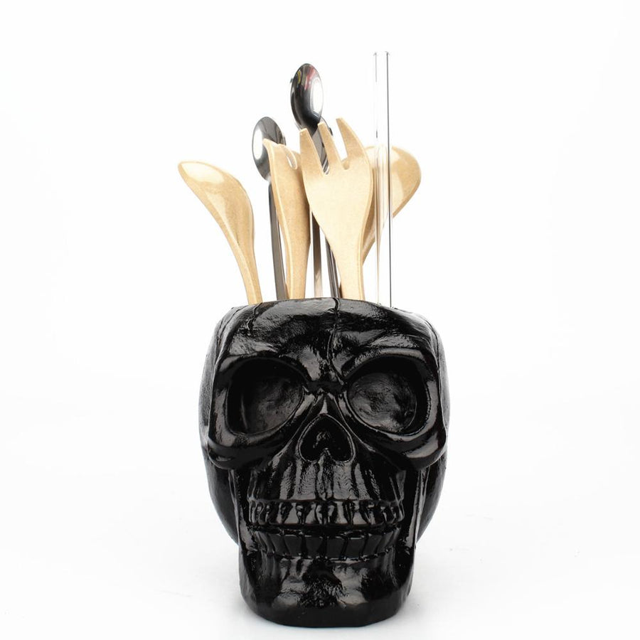 Resin Black Skull Makeup Organizer - Image 2