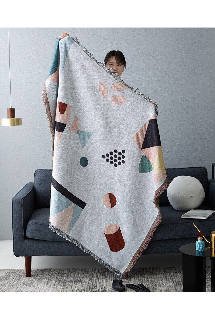 Nordic Geometric Throw Blankets - Image 9