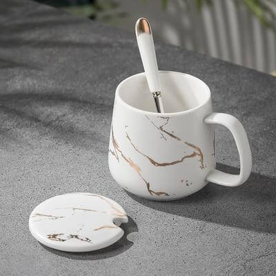 Elegant Marble Ceramic Coffee Mug Gift Set - Image 20