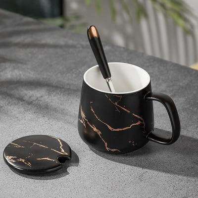 Elegant Marble Ceramic Coffee Mug Gift Set - Image 2