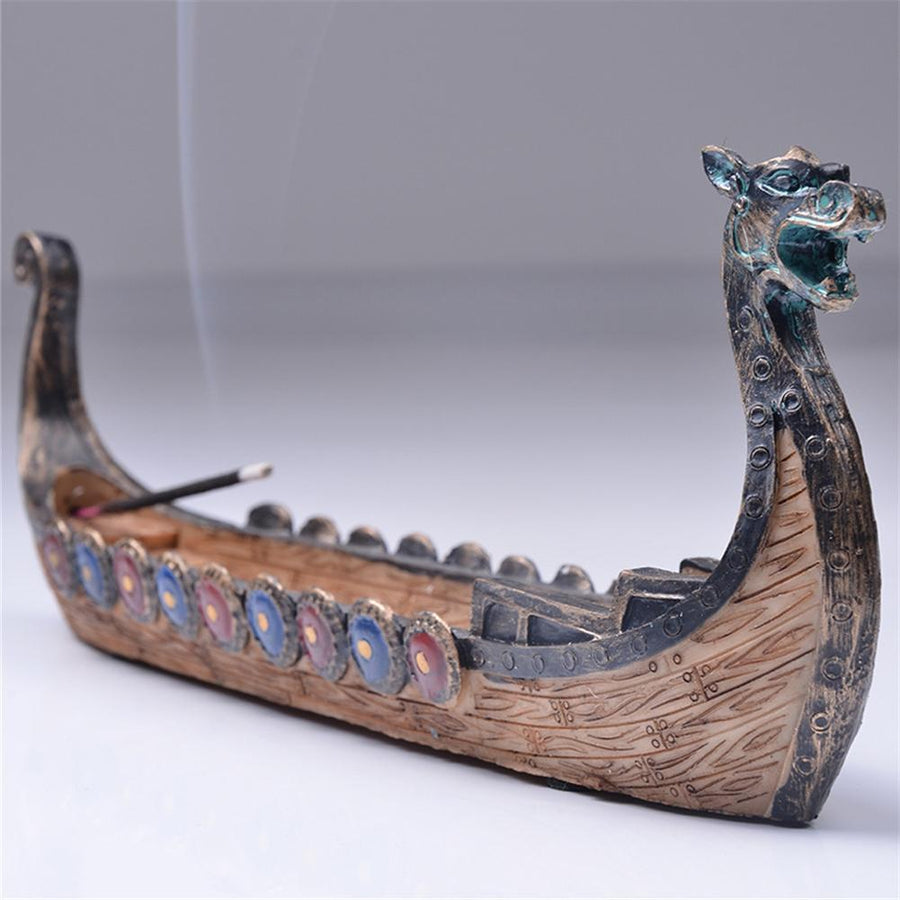 Retro Dragon Boat Incense Burner - Image 1