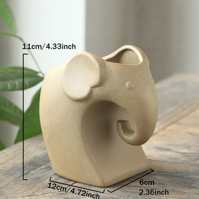 Elephant Minimal Ceramic Flower Pot - Image 12