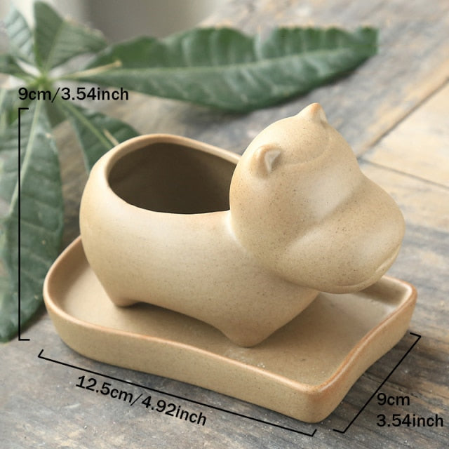 Elephant Minimal Ceramic Flower Pot - Image 6