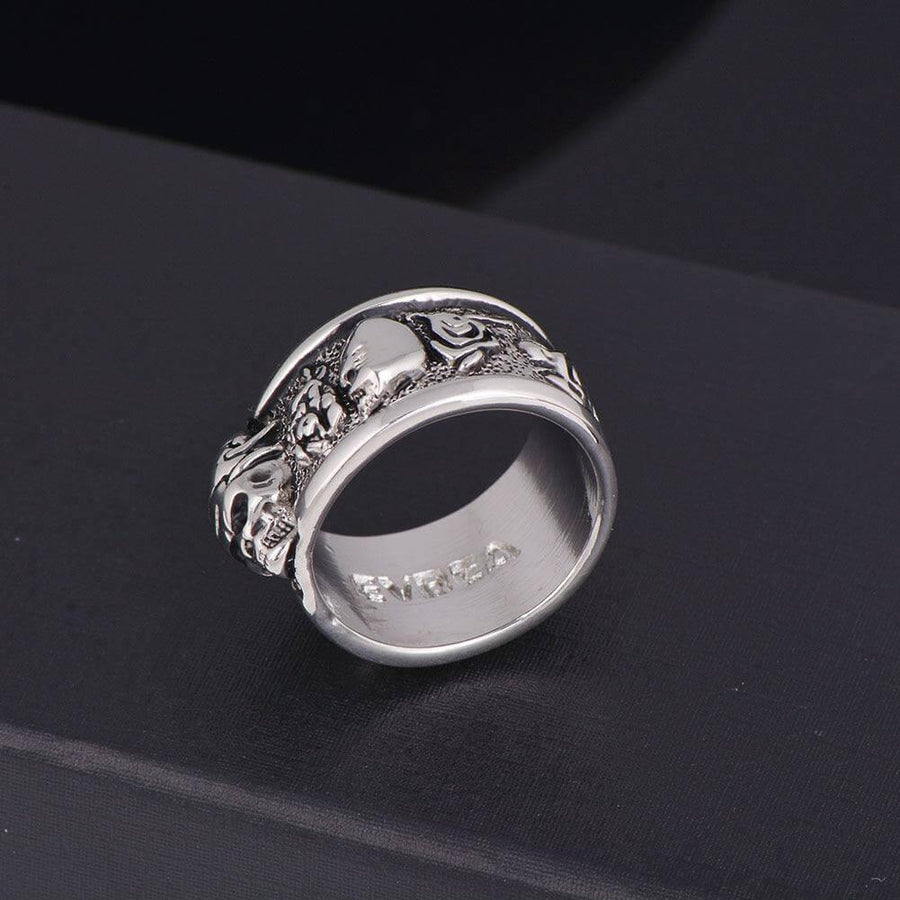 Silver Gothic Skull Unisex Rings - Image 5