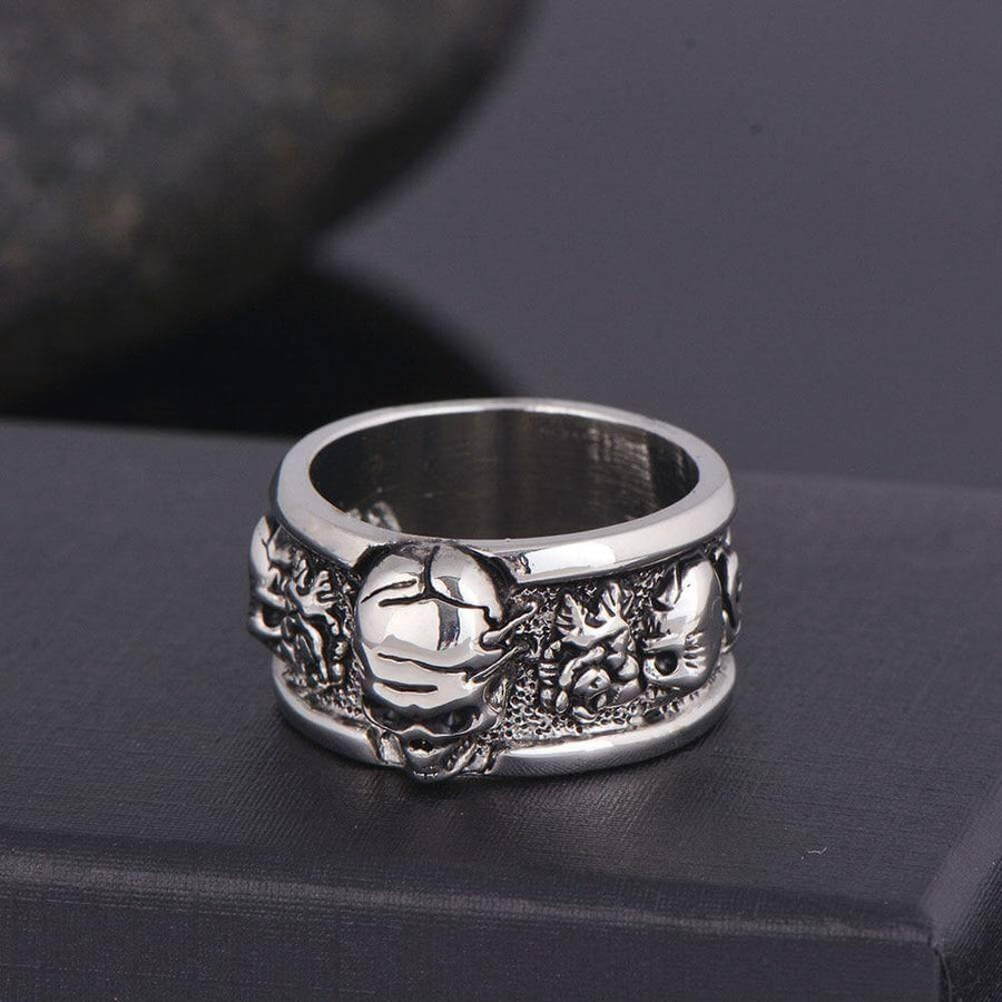 Silver Gothic Skull Unisex Rings - Image 1
