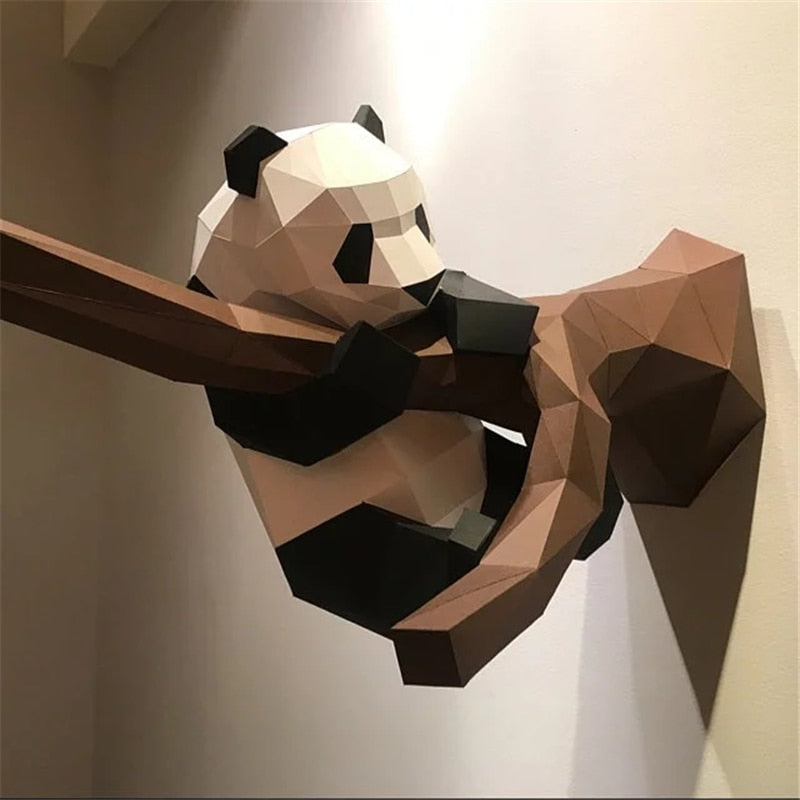 3D Geometric Handmade Panda Wall Decor - Image 2