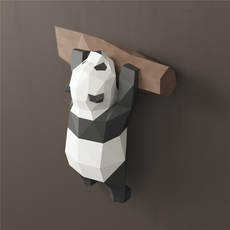 3D Geometric Handmade Panda Wall Decor - Image 0