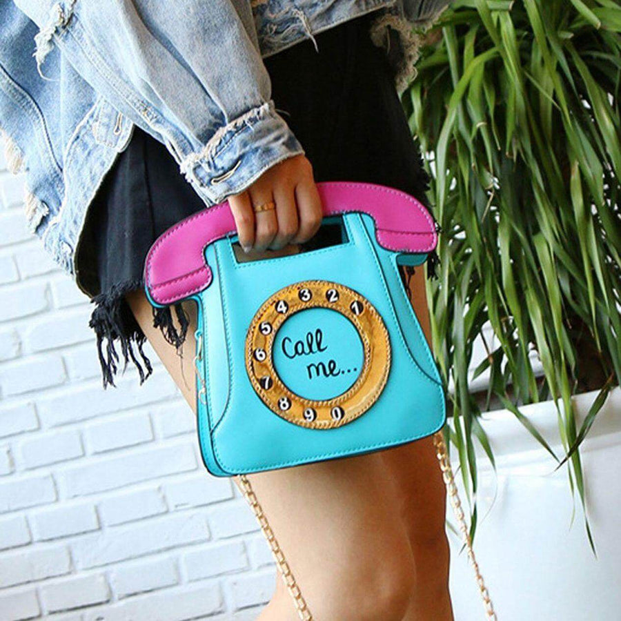Telephone Shaped Women Retro Crossbody Handbag - Image 2