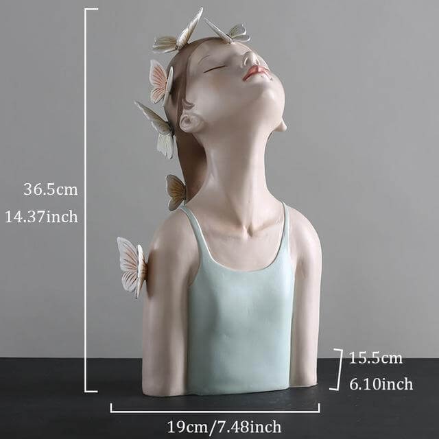 Ceramic Butterfly Girl Home Sculpture - Image 1