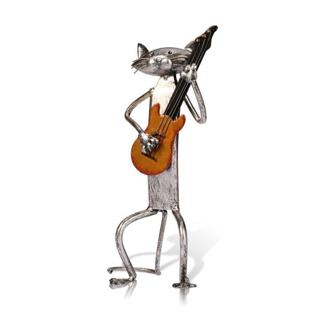 3 Mini Musician Cats Modern Sculpture - Image 7