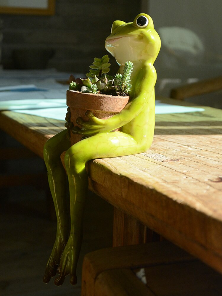 Resin Frog Fairy Flower Pot - Image 5