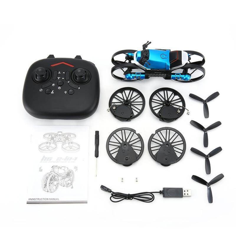 2in1 Folding Motorbike Aerial Land-Air RC Drone - Image 8