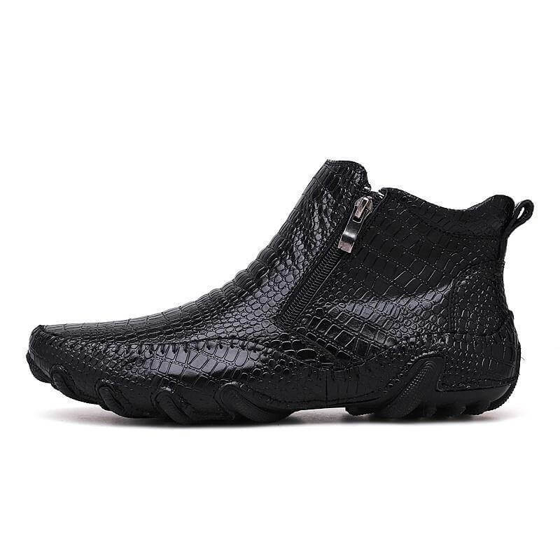 Leather Vintage Outdoor Fur Winter Ankle Boots - Image 1
