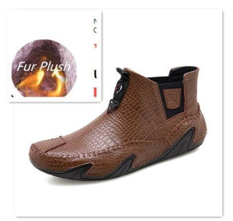 Leather Vintage Outdoor Fur Winter Ankle Boots - Image 9