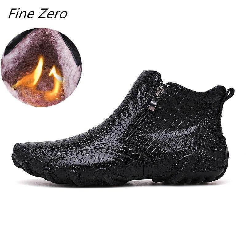 Leather Vintage Outdoor Fur Winter Ankle Boots - Image 22