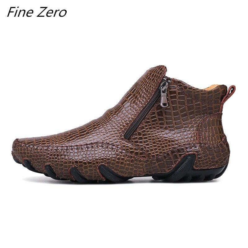 Leather Vintage Outdoor Fur Winter Ankle Boots - Image 20