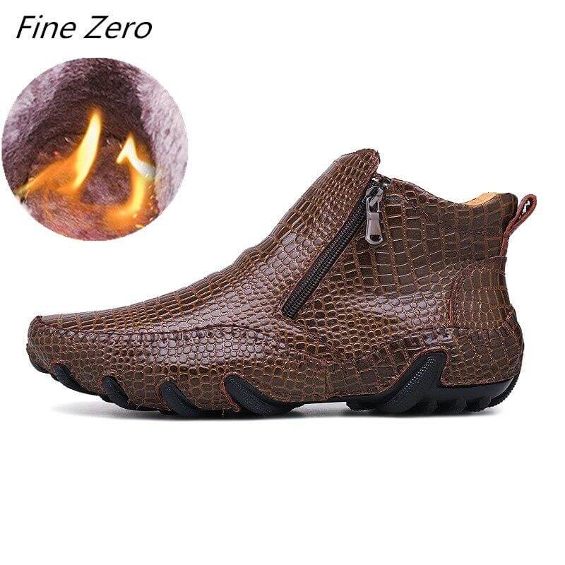 Leather Vintage Outdoor Fur Winter Ankle Boots - Image 13