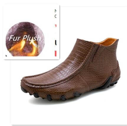 Leather Vintage Outdoor Fur Winter Ankle Boots - Image 2
