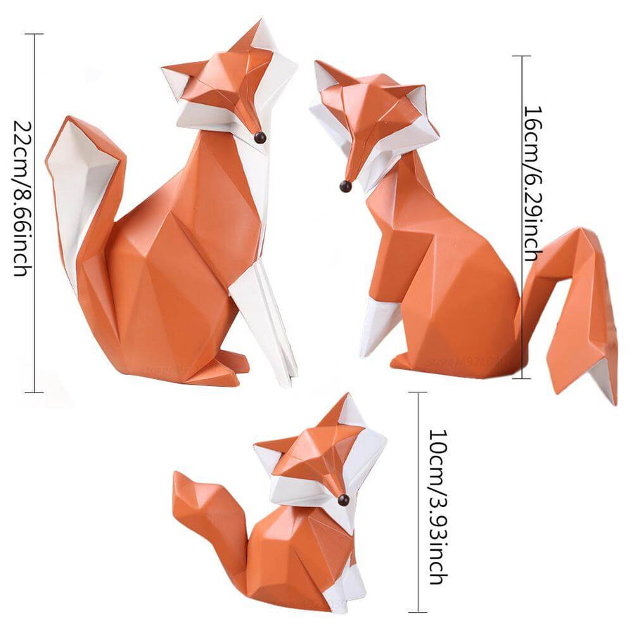Nordic Geometric Abstract Fox Figurines - Image 1
