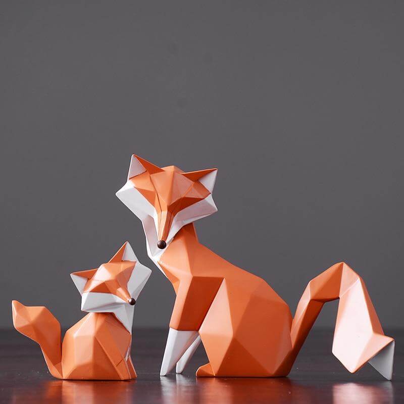 Nordic Geometric Abstract Fox Figurines - Image 2