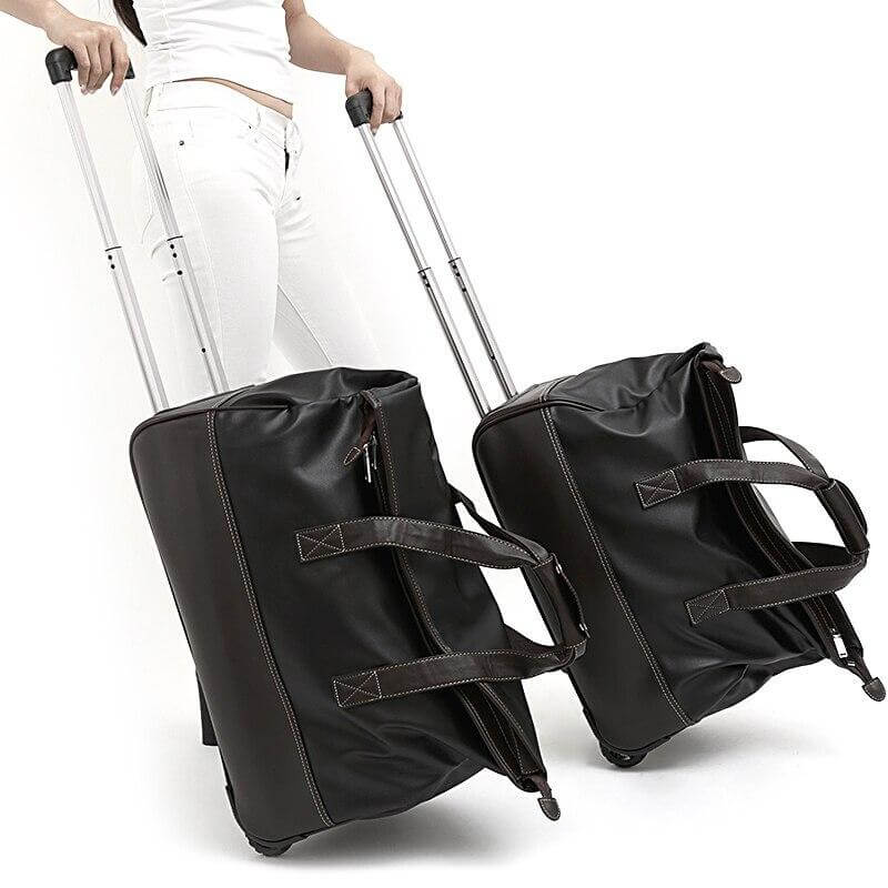Rolling Leather Luggage Waterproof Suitcase - Image 2