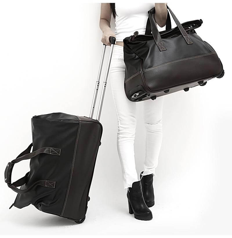 Rolling Leather Luggage Waterproof Suitcase - Image 8