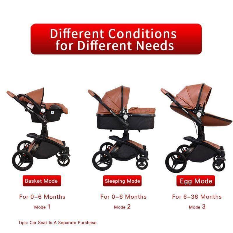 Modern Stylish Aluminium 3 in 1 Two way Baby Stroller - Image 13