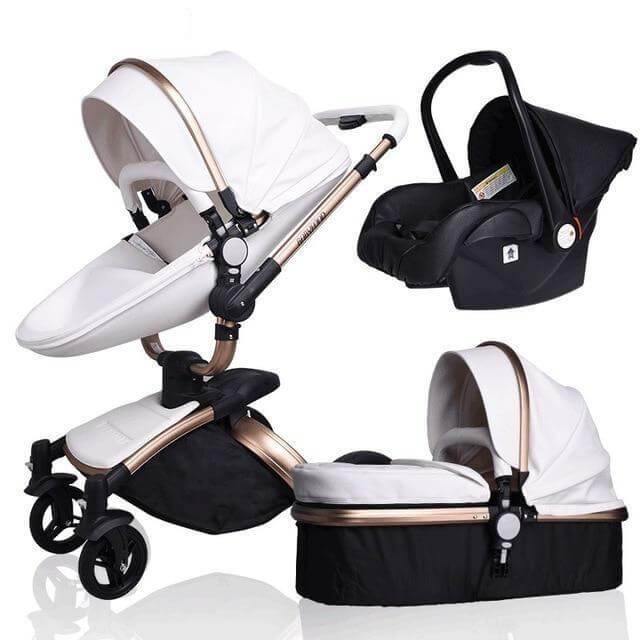 Modern Stylish Aluminium 3 in 1 Two way Baby Stroller - Image 1