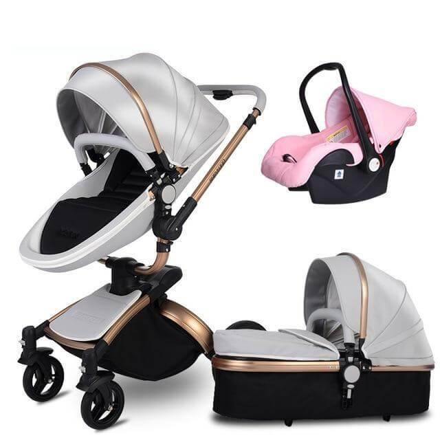 Modern Stylish Aluminium 3 in 1 Two way Baby Stroller - Image 3